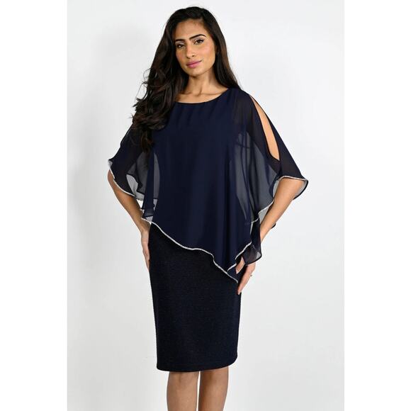 Frank Lyman Montreal SZ 18 Midnight Dress Style 219203 Midnight Blue - Picture 8 of 9